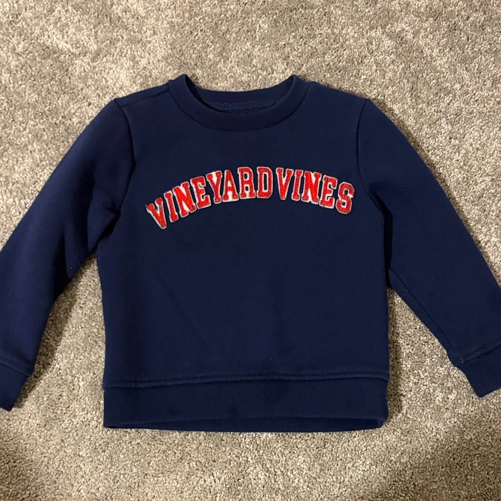 Vineyard Vines Kids Navy Sweatshirt with Red Logo
